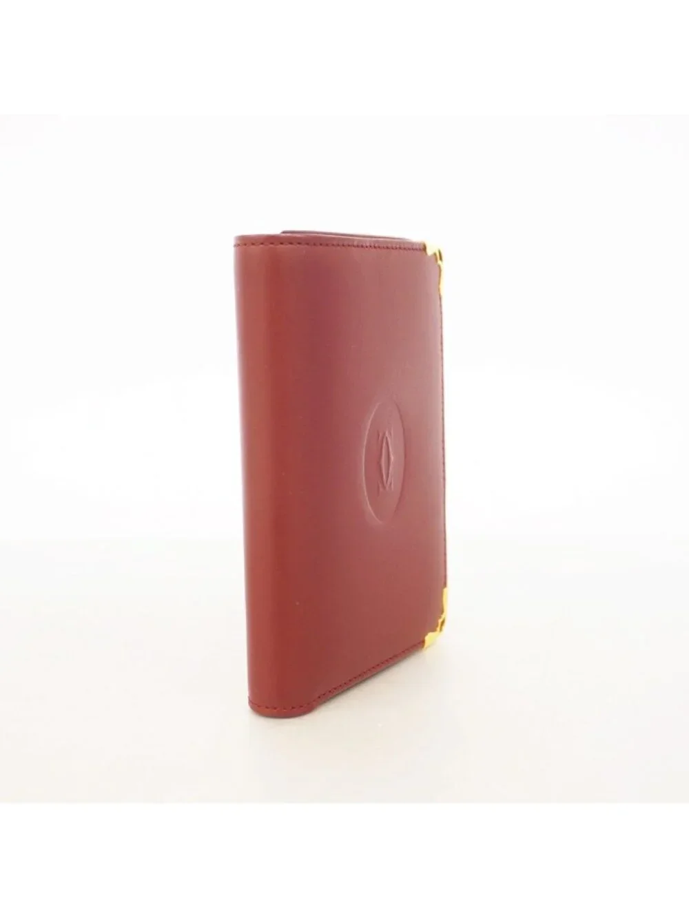 Cartier Trifold Wallet Must Leather Bordeaux Gold